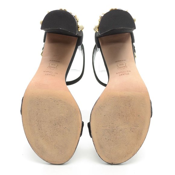Stuart Weitzman Morepearls Studded Sandals Heels 5.5 M - Picture 6 of 8